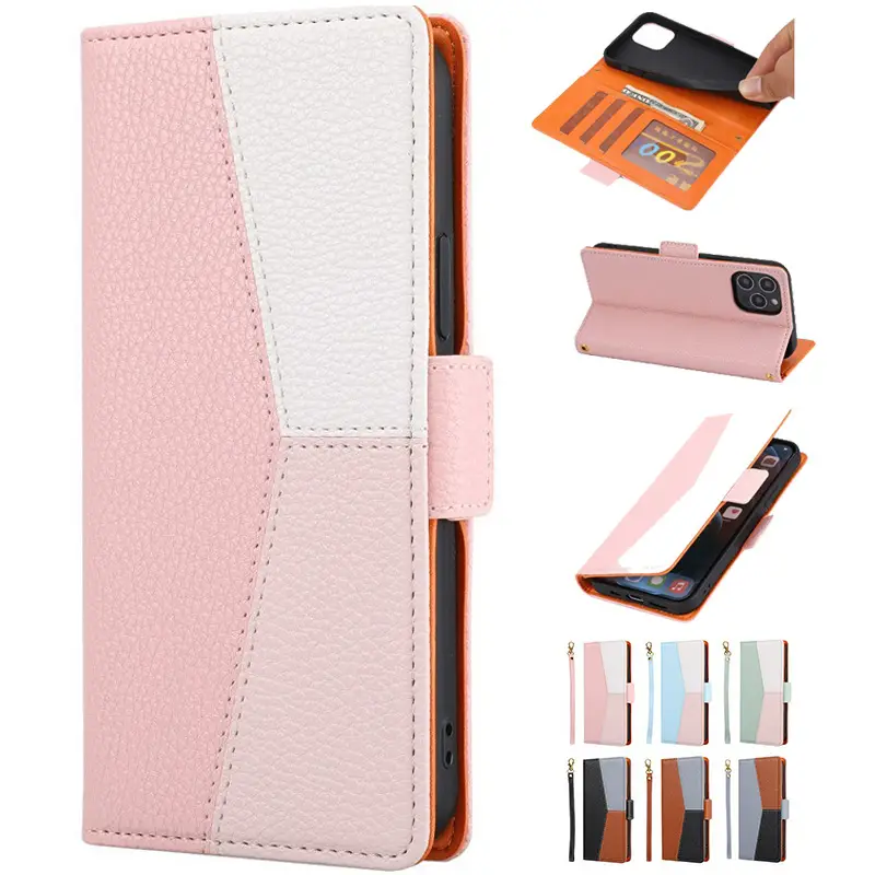 Contrast Stitching Leather Phone Case for S24U - Image 8