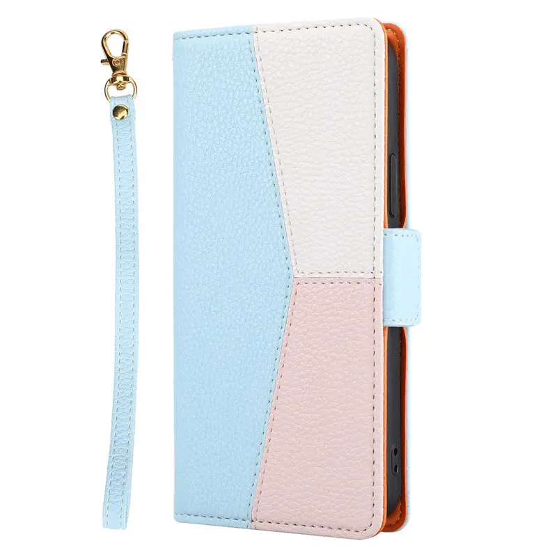 Contrast Stitching Leather Phone Case for S24U - Image 2