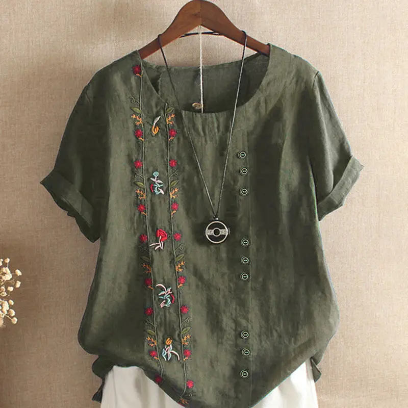 2026 Summer Embroidered T-Shirt Women Korean Style - Image 10
