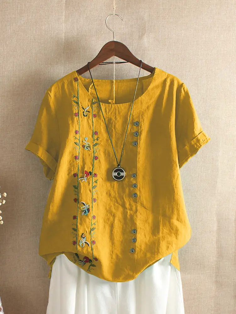 2026 Summer Embroidered T-Shirt Women Korean Style - Image 2