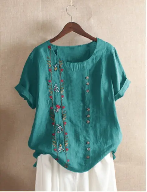 2026 Summer Embroidered T-Shirt Women Korean Style - Image 6