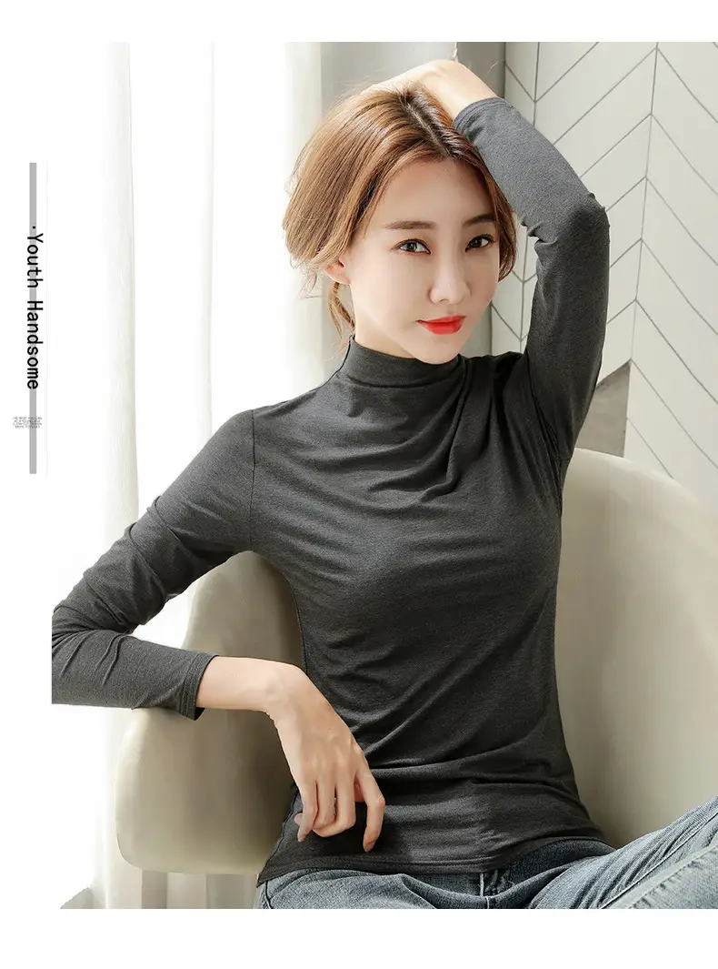 2023 Korean Style Slim Green Long Sleeve Top Shirt for Women — feature 10