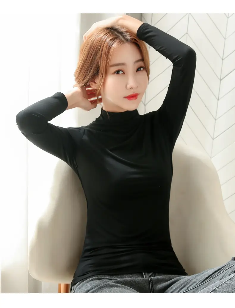 2023 Korean Style Slim Green Long Sleeve Top Shirt for Women — feature 3