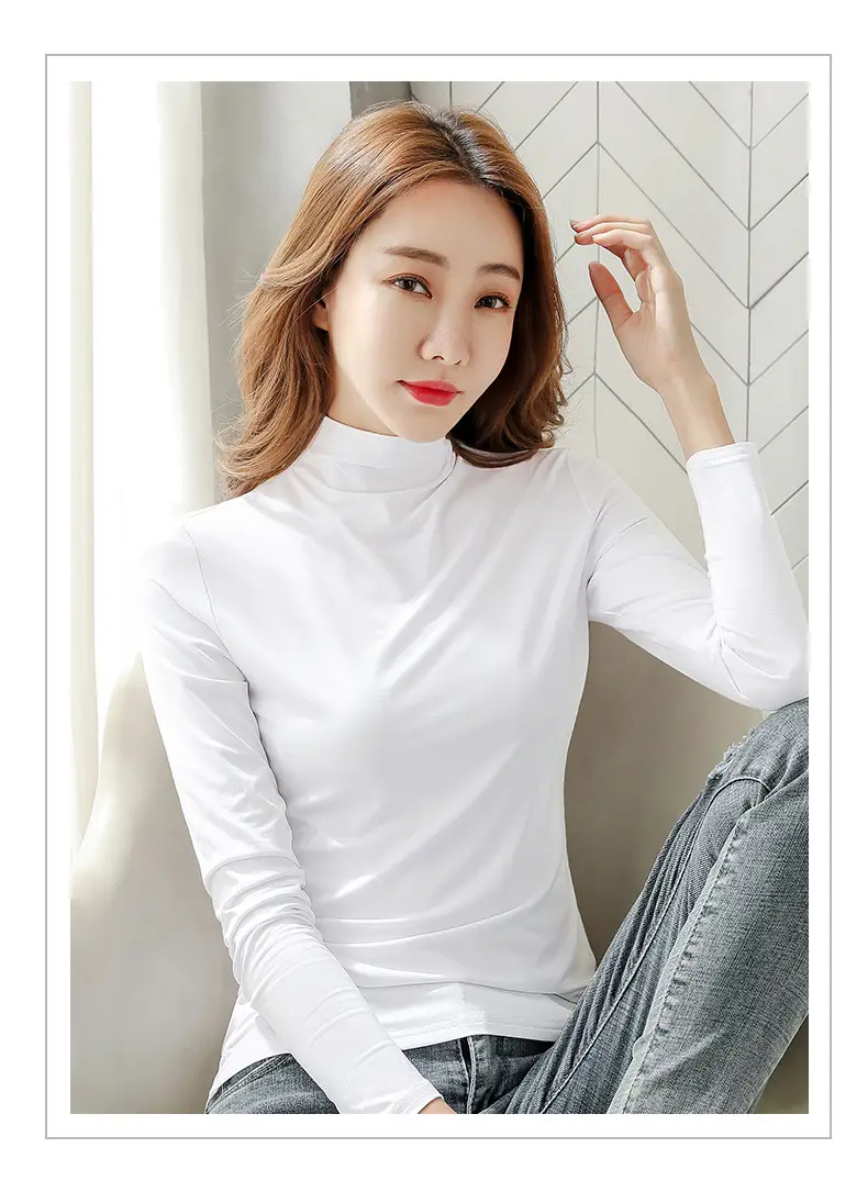 2023 Korean Style Slim Green Long Sleeve Top Shirt for Women — feature 5