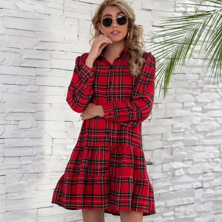 2024 Plaid Crossbody Shirt Long Sleeve Women - Image 5