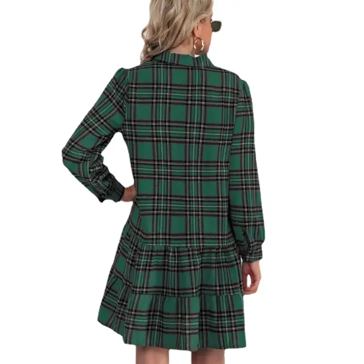 2024 Plaid Crossbody Shirt Long Sleeve Women - Image 8