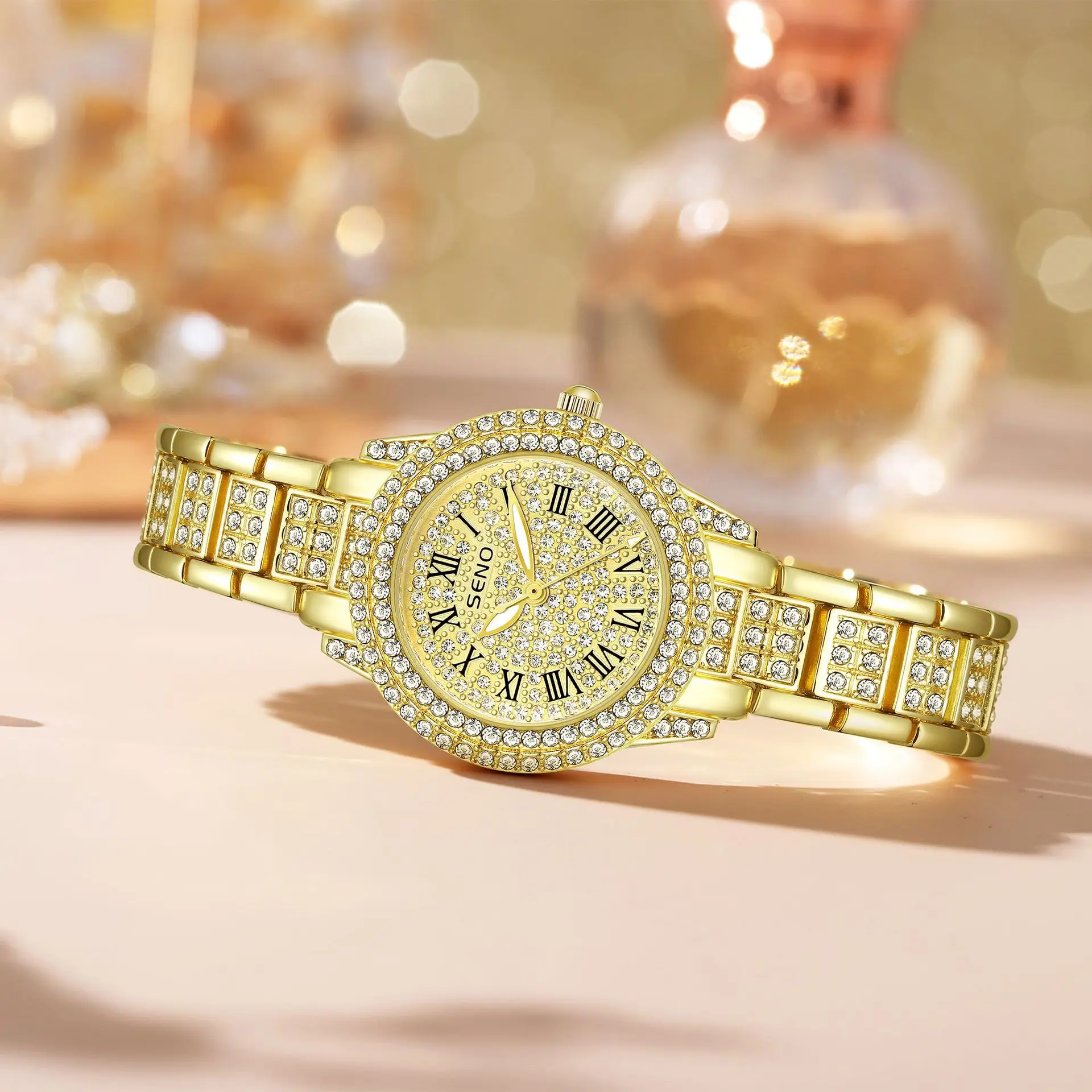 Star-Studded Women's Quartz Watch with Diamond Band - Image 5
