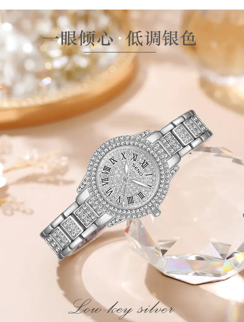 Star-Studded Women's Quartz Watch with Diamond Band — feature 16