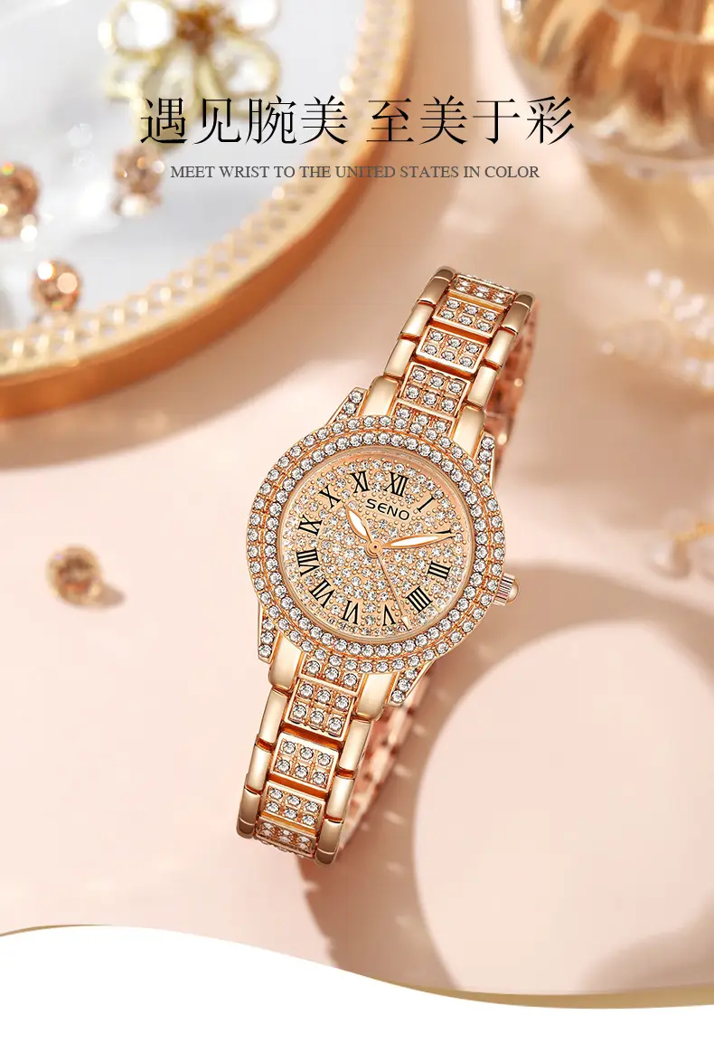 Star-Studded Women's Quartz Watch with Diamond Band — feature 8