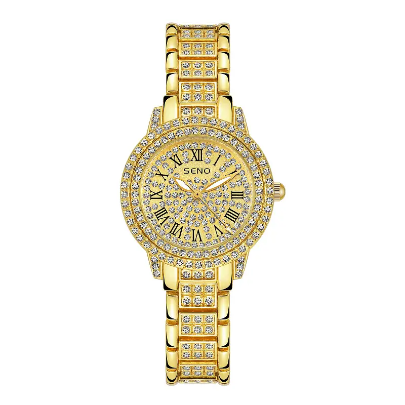 Star-Studded Women's Quartz Watch with Diamond Band - Image 2