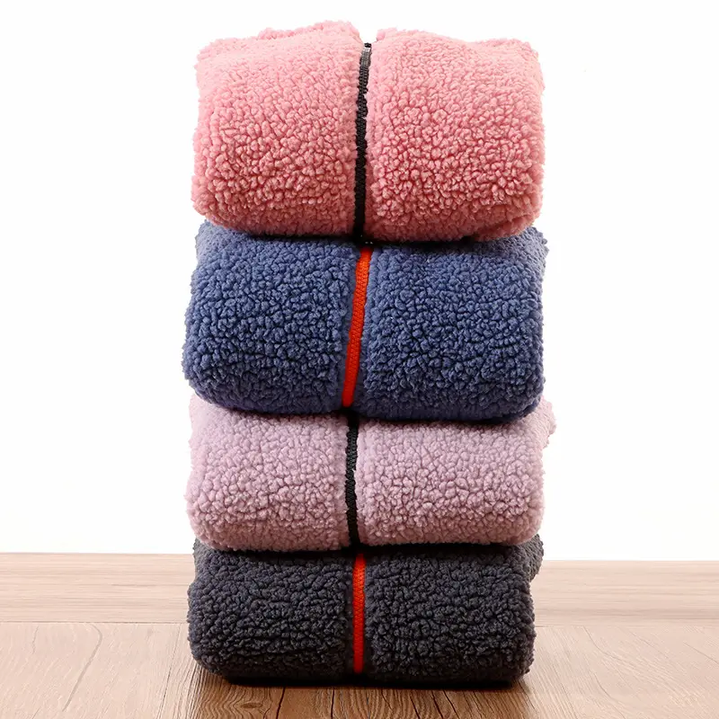 Children's Lamb Fleece Hoodie Blue Pink Winter Warm - Image 9