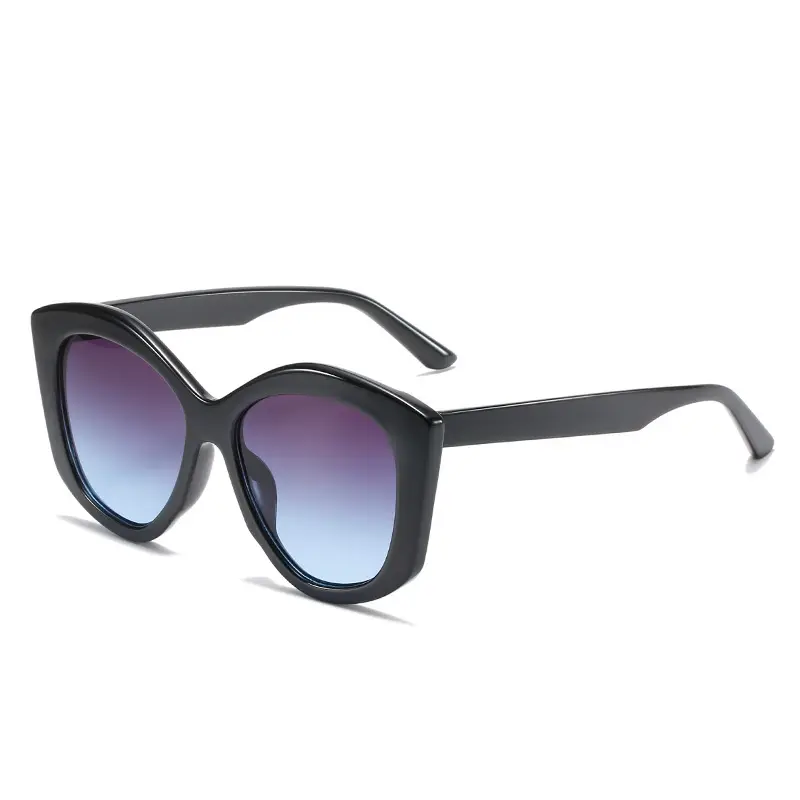 Black Cat-Eye Sunglasses with Gradient Lenses - Image 2
