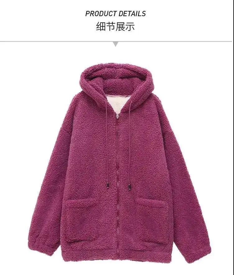 Women Fleece Zipper Hoodie Black 2024 Winter — feature 17