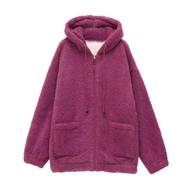 Women Fleece Zipper Hoodie Black 2024 Winter — feature 4