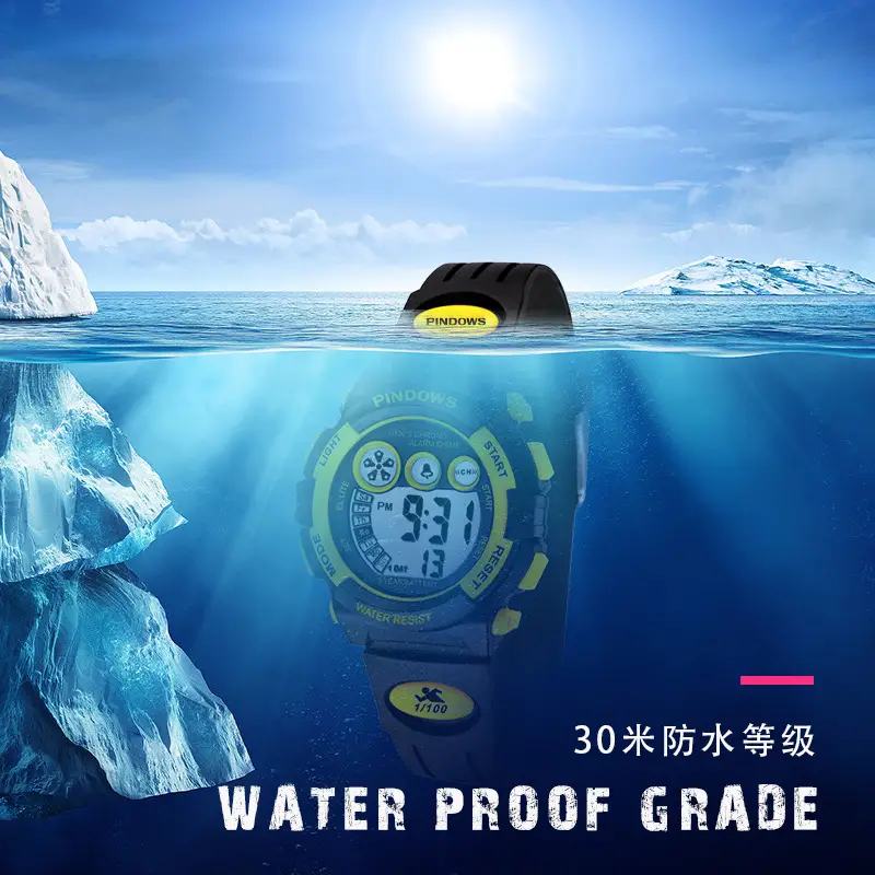 Kids Waterproof Digital Alarm Clock Pink Black — feature 7