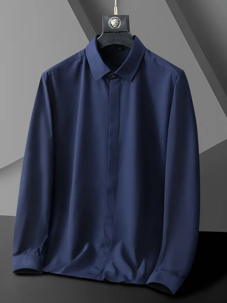 Men's Long Sleeve Black Shirt Plus Size Casual All Match - Image 11