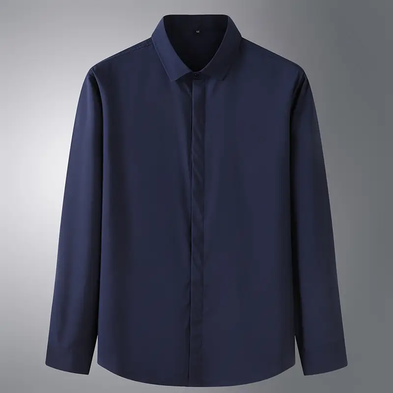 Men's Long Sleeve Black Shirt Plus Size Casual All Match - Image 4