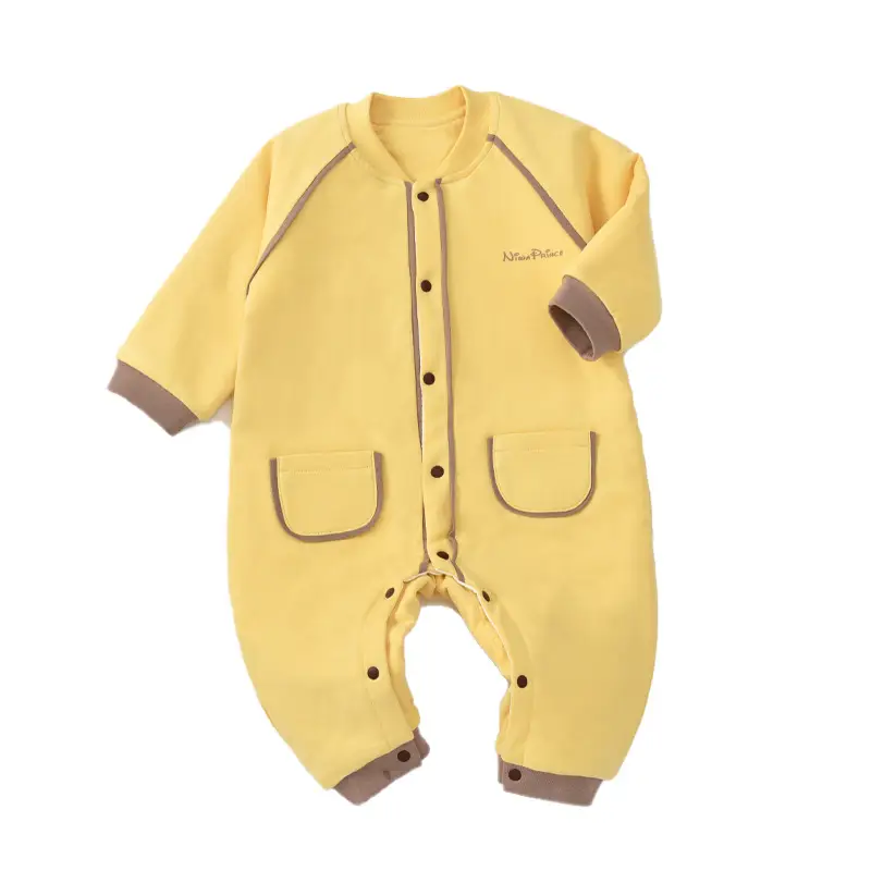Baby Quilted Jumpsuit Cream Single Breasted Winter Clothing - Image 8