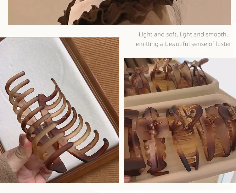 Frosted Amber Hair Clips for Women Elegant Hairpin — feature 20