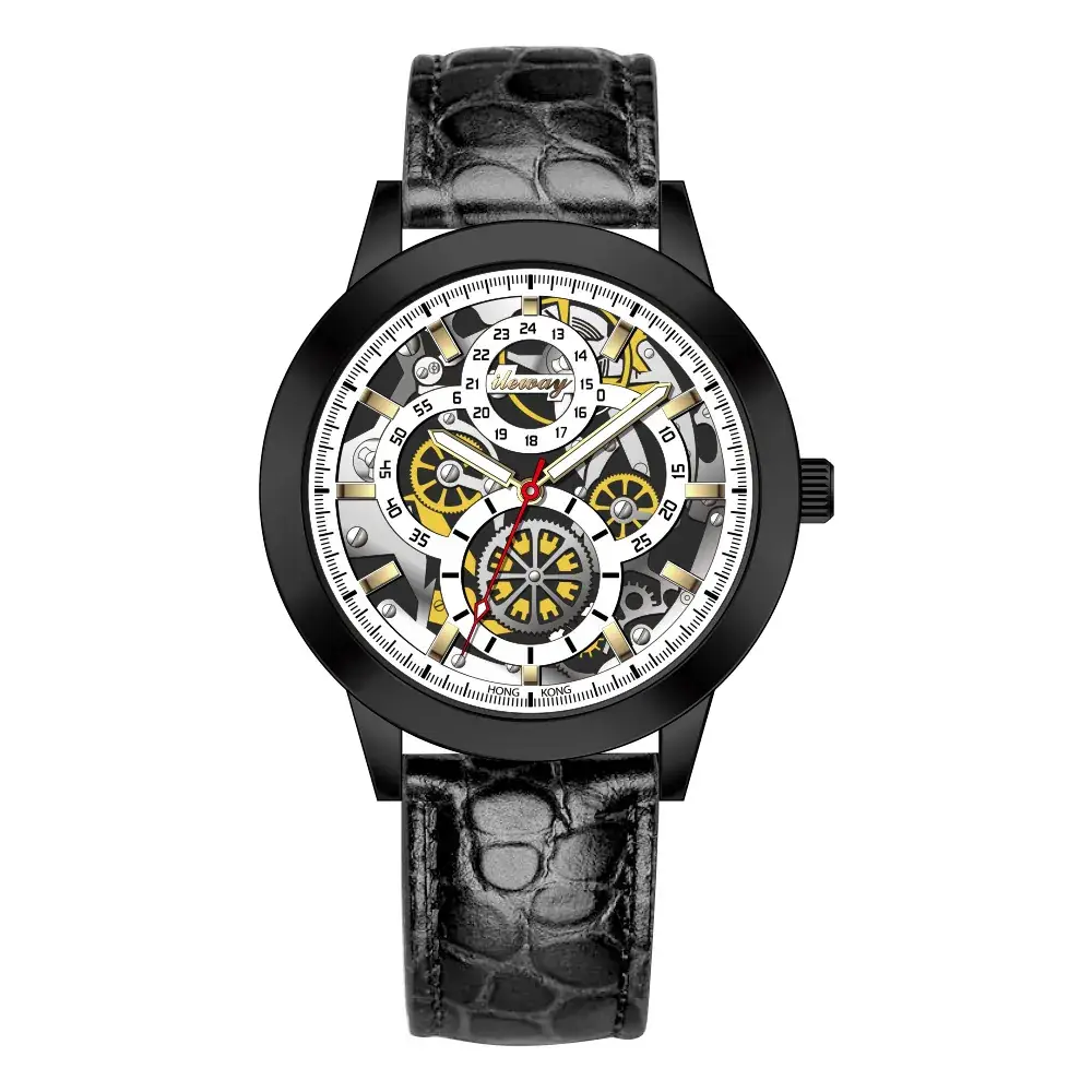Ileway Mechanical Watch with Leather Belt - Image 8