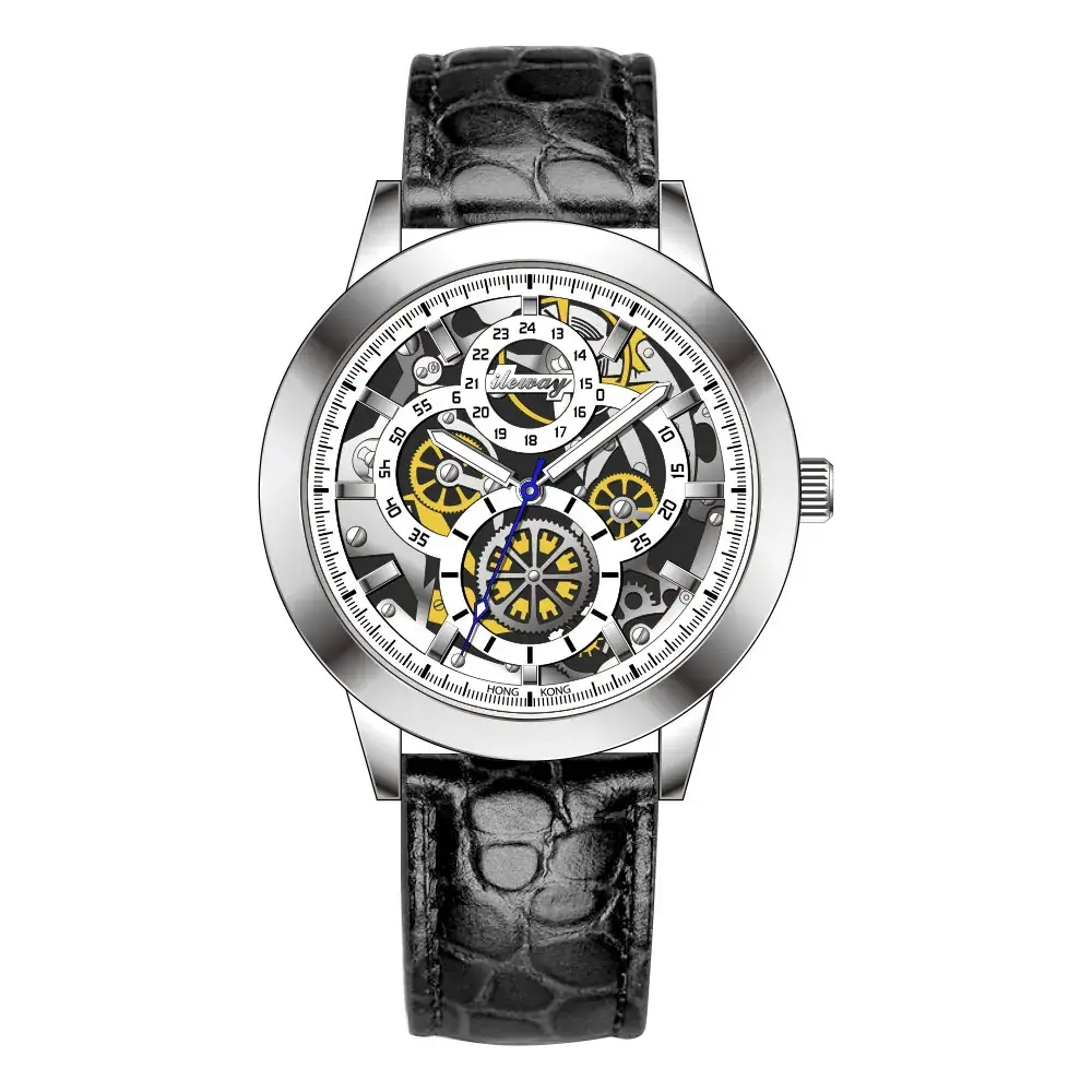Ileway Mechanical Watch with Leather Belt - Image 9