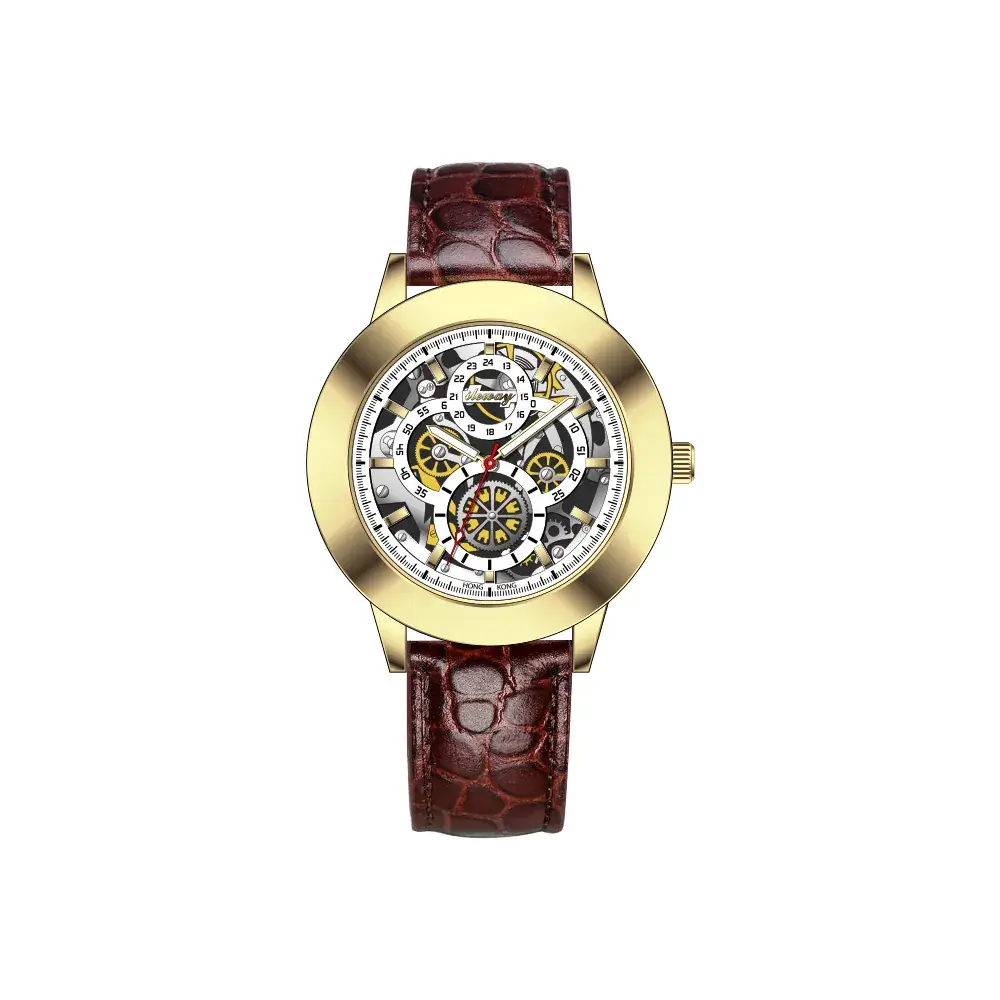 Ileway Mechanical Watch with Leather Belt - Image 3