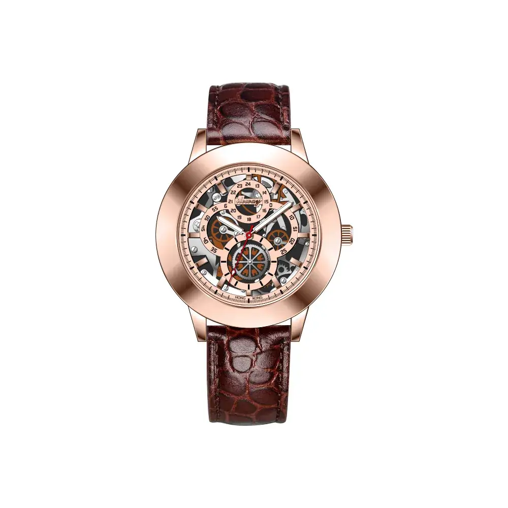 Ileway Mechanical Watch with Leather Belt - Image 5