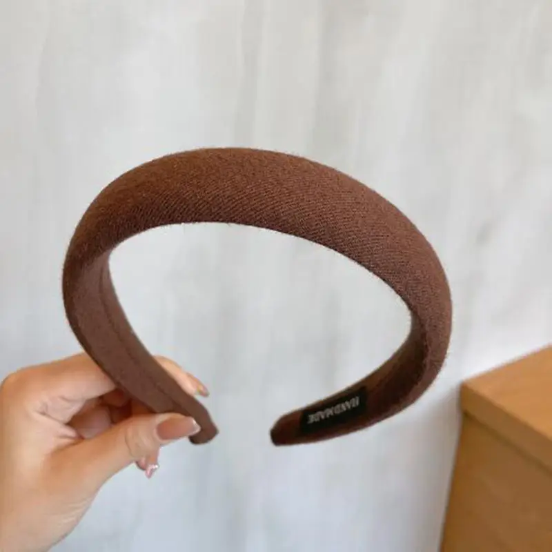 2023 Korean Celebrity Wide Brim Sponge Hair Hoop Black - Image 5
