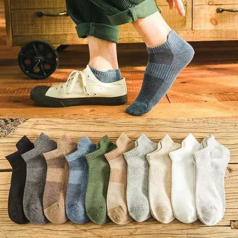 Thin short tube solid color does not support mixed bag spot polyester cotton bag boat socks