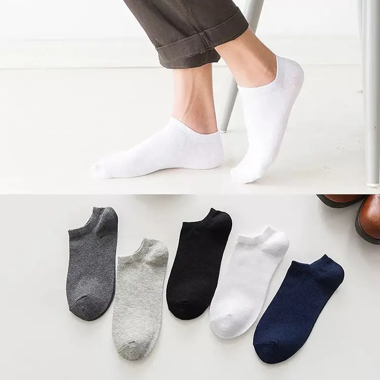 Thin short tube solid color does not support mixed bag spot polyester cotton bag boat socks
