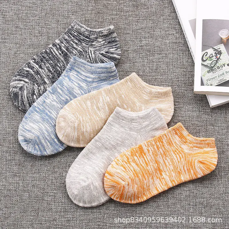 Thin short tube solid color does not support mixed bag spot polyester cotton bag boat socks