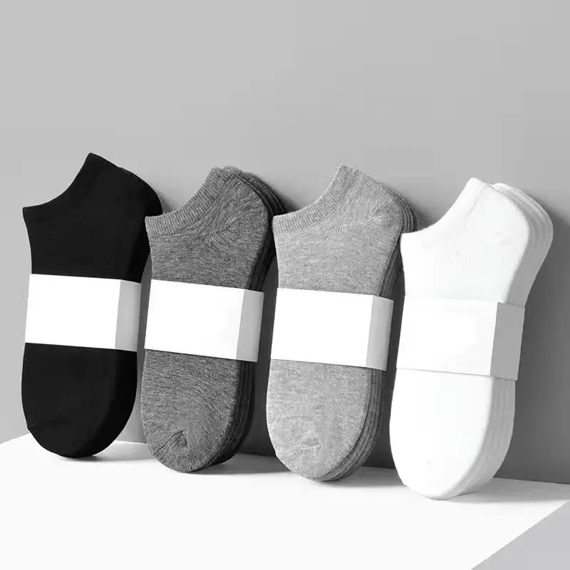 Thin short tube solid color does not support mixed bag spot polyester cotton bag boat socks