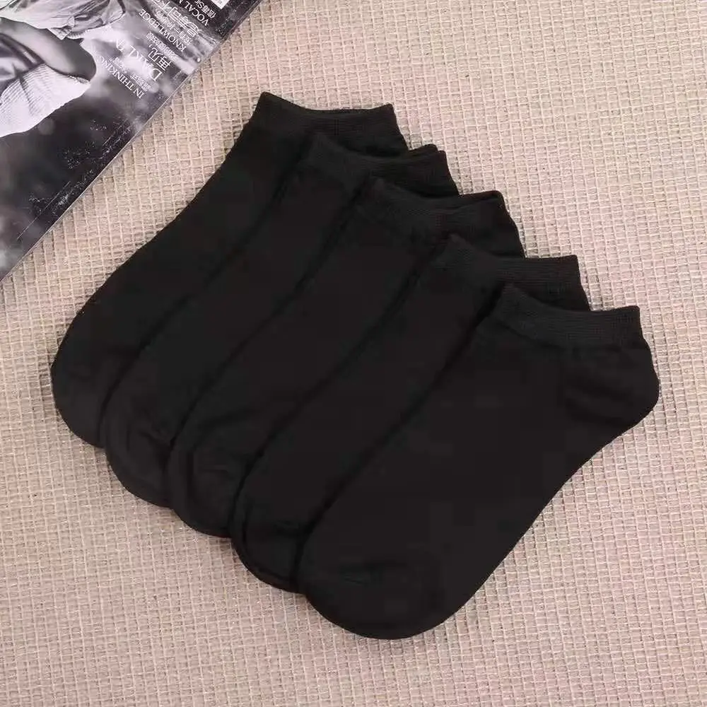 Thin short tube solid color does not support mixed bag spot polyester cotton bag boat socks