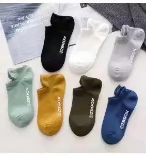 Thin short tube solid color does not support mixed bag spot polyester cotton bag boat socks