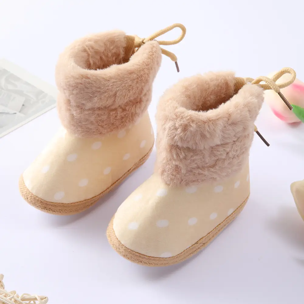 Newborn Polka Dot Plush Boots 0-1 Year Old
