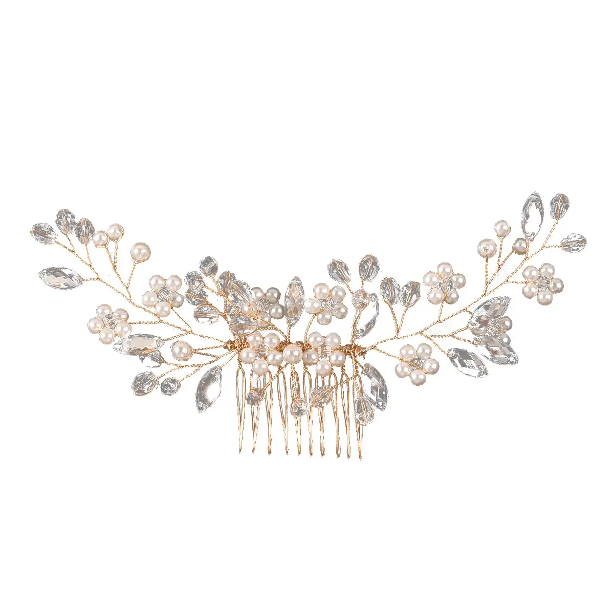 Crystal Pearl Hair Comb with European American Design - Image 6