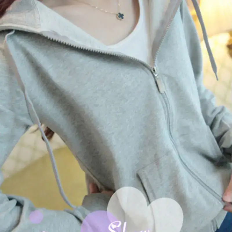 Women's Korean Hooded Cardigan Coat Autumn 2020 - Image 2