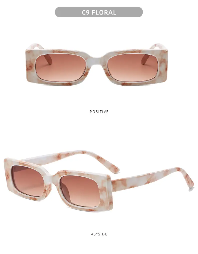 C2 Blue Square Sunglasses for Men Women — feature 14