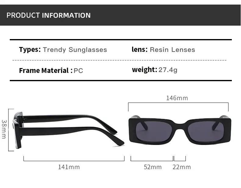 C2 Blue Square Sunglasses for Men Women — feature 3