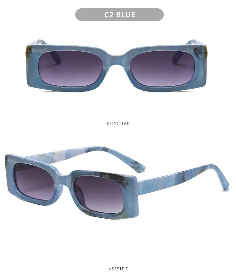 C2 Blue Square Sunglasses for Men Women — feature 7