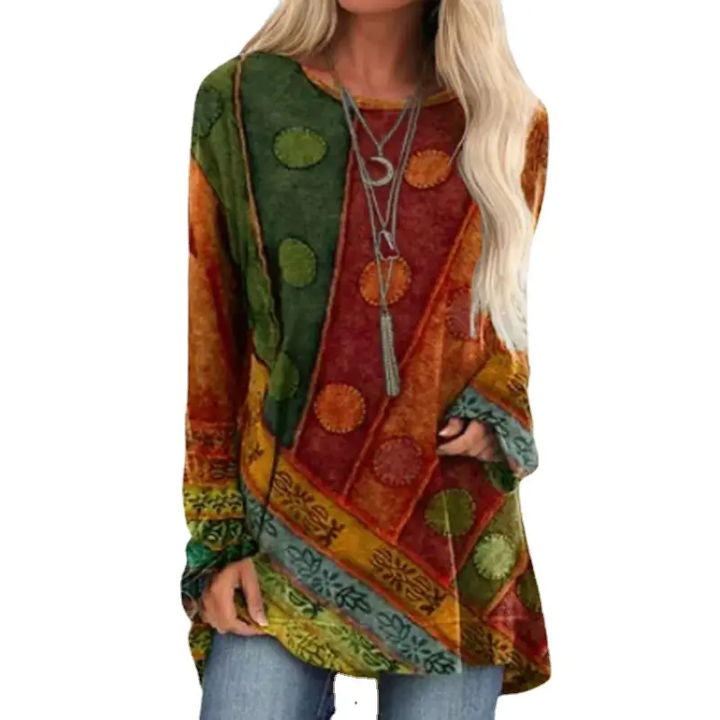 Purple Printed Long Sleeve Women's Sweatshirt