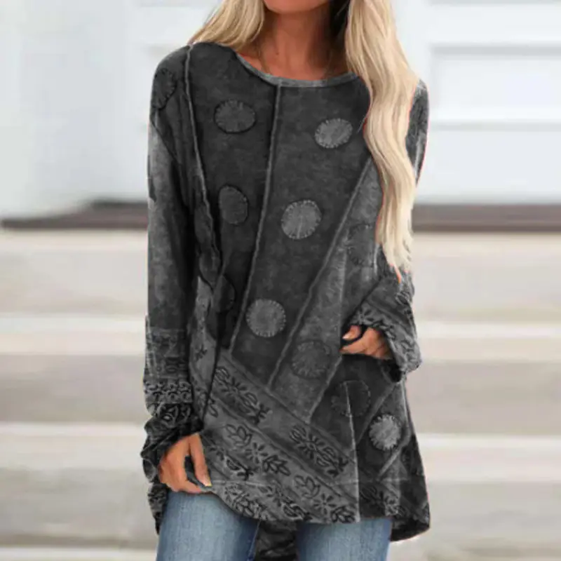 Purple Printed Long Sleeve Women's Sweatshirt