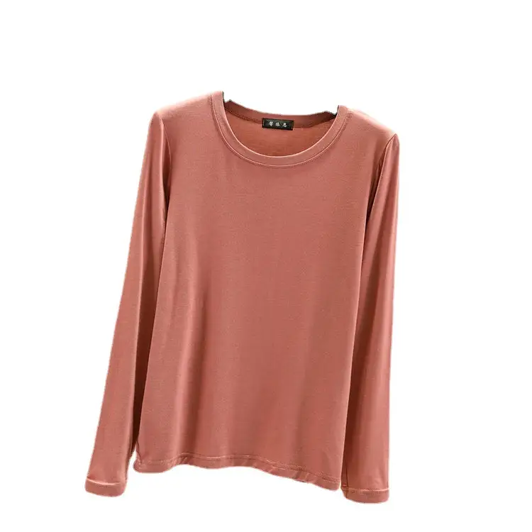 Women Long Sleeve Half Crewneck Top Large Grey - Image 15
