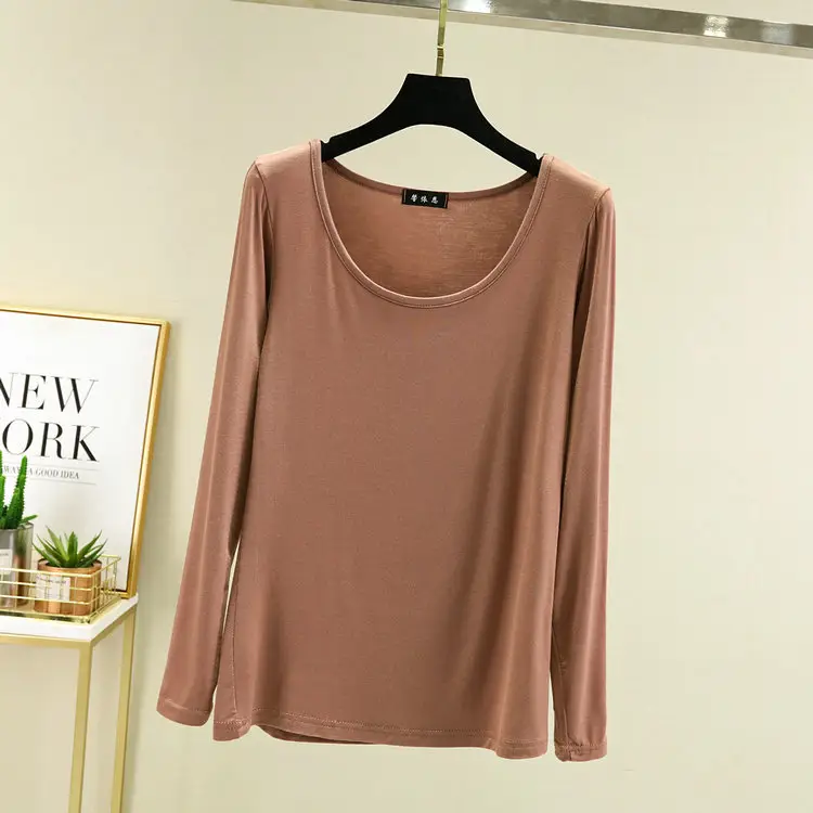 Women Long Sleeve T-Shirt Grey Large Korean Style - Image 2