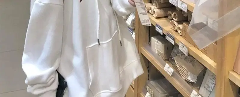 Women Cotton Hooded Sweatshirt White Letter Print — feature 15