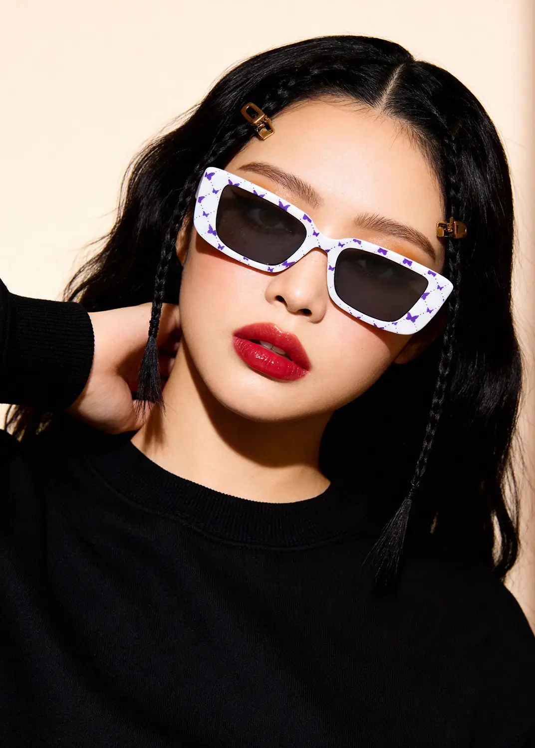 Women Retro Rectangular Sunglasses with Face Coverage — feature 2