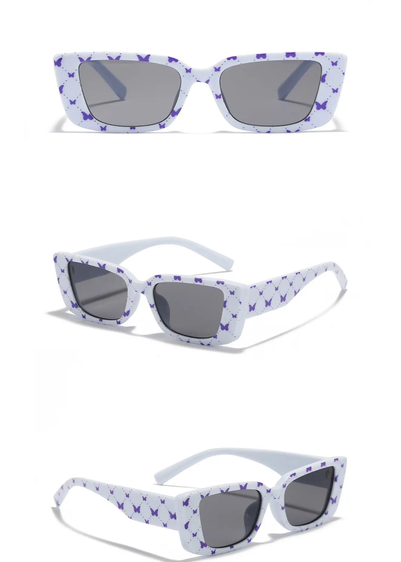 Women Retro Rectangular Sunglasses with Face Coverage — feature 6
