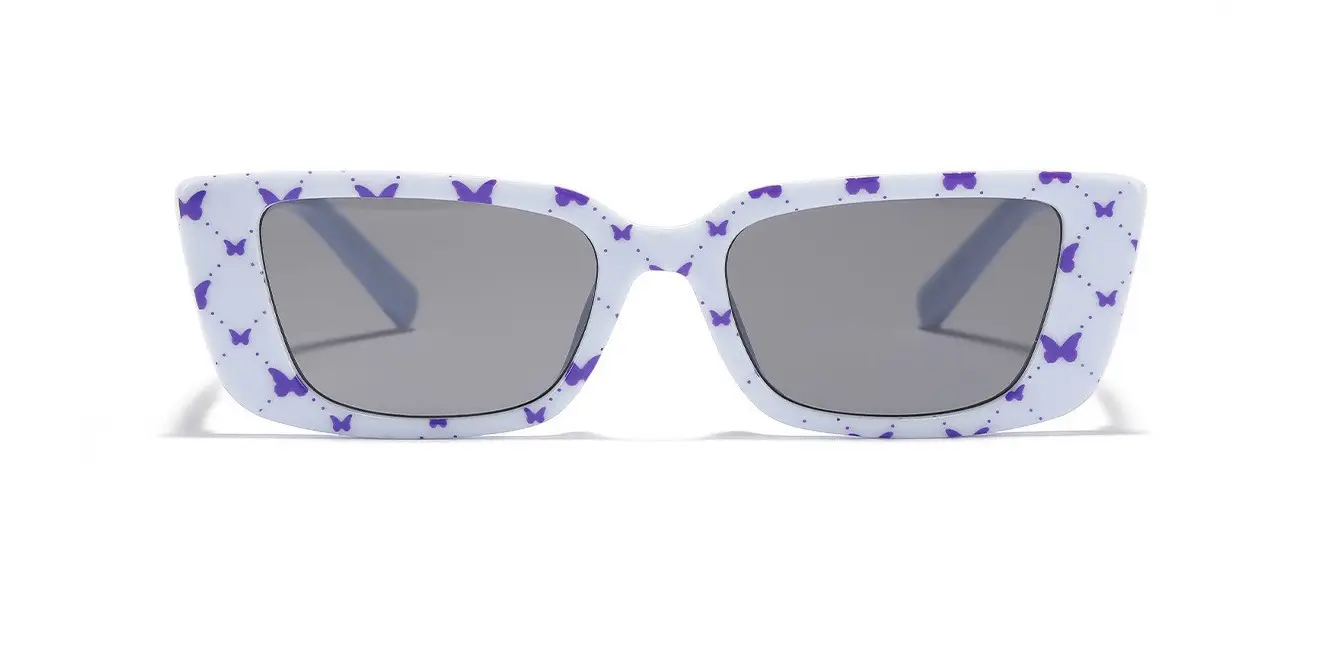 Women Retro Rectangular Sunglasses with Face Coverage