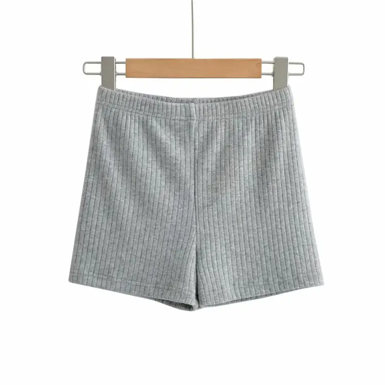 Women's Elastic Waist Shorts White Brown Black - Image 2