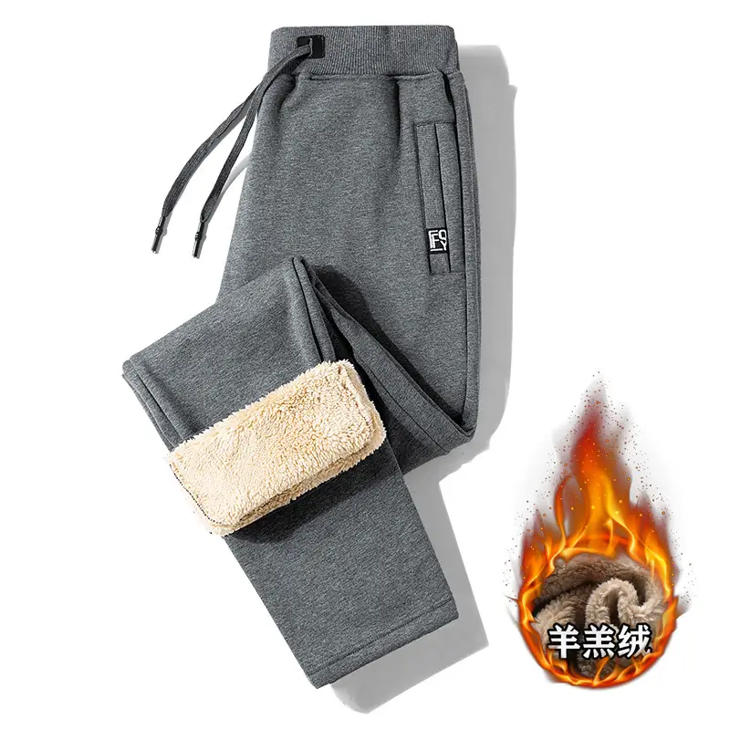 Men Navy Blue Fleece Sports Pants Large